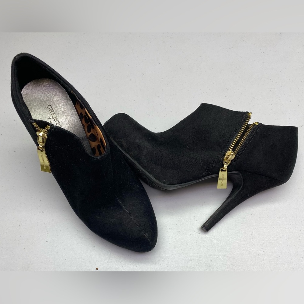 Christian Siriano  BLK/GLD Zip Booties, 7 Summer Sale